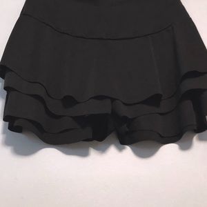 Black Skort, Mini, Layered High Waisted